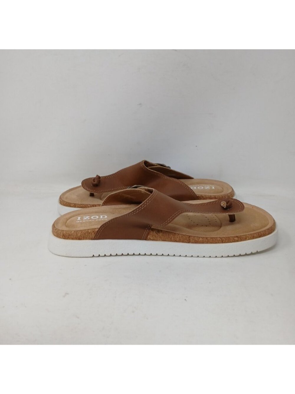 Izod Mens 7M Brown Memory Foam Sandals Adj Buckles Size 7M Casual Chanry #7-7 - Picture 5 of 11